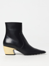 Bottega Veneta Leather Tokyo Western Booties With Metal Heel 5cm In Black