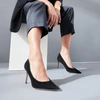 Marion Parke Classic Pump 70 Womens Kitten Heel Pointed Toe Pumps In Black