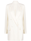 Max Mara Monica Double-breasted Wool Blazer In White