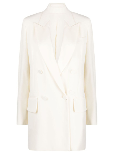Max Mara Wool Blazer Jacket In White