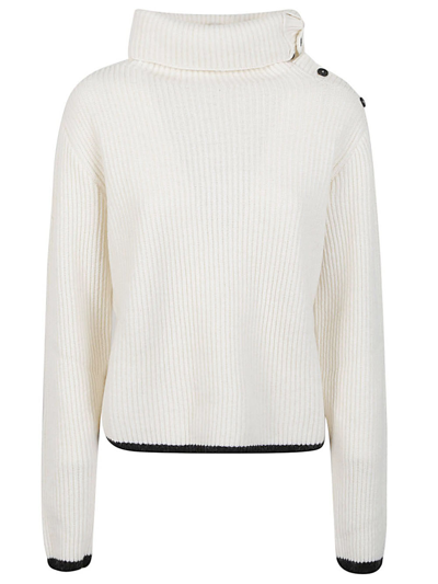 Liviana Conti Wool Blend Turtleneck Jumper In White