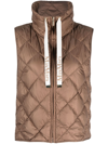 Max Mara Water-repellent Canvas Padded Gilet In Brown