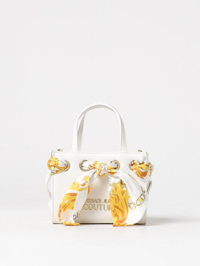 Versace Jeans Couture Barocco Scarf Faux-leather Tote Bag In White