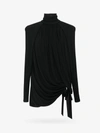 Saint Laurent Draped Wool-jersey Mini Dress In Black