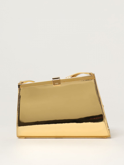 N°21 Petite Jeanne Bag In Laminated Patent Leather In Gold