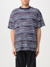 Missoni Chevron Zigzag Crew Neck T-shirt In Navy