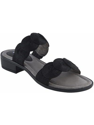 David Tate Honey Womens Slip-on Casual Slide Sandals In Black