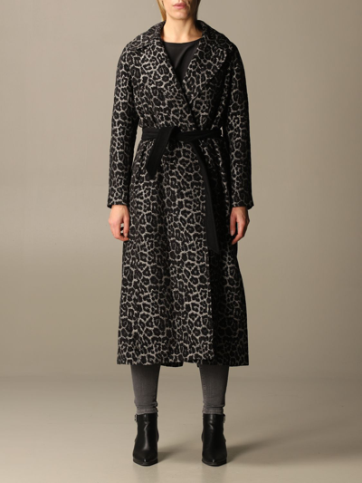 Palto' Paola Coat With Animalier Paltò Dressing Gown In Multicolor