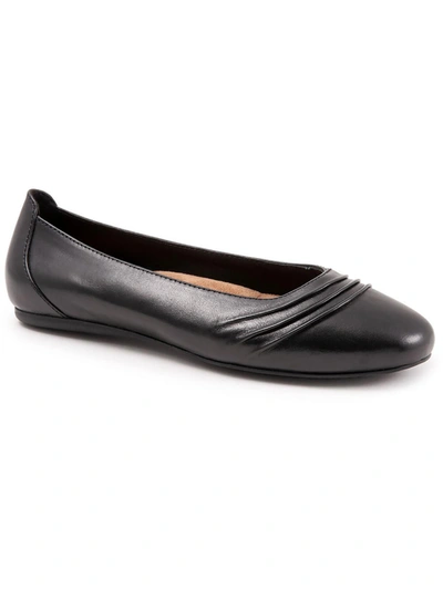Softwalk Safi Womens Slip On Leather Loafers In Black