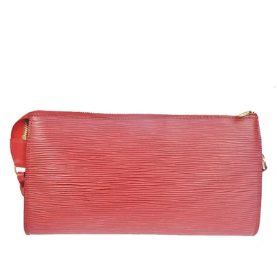 Pre-owned Louis Vuitton Pochette Accessoires Leather Clutch Bag () In Red