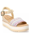 TOMS DIANA WOMENS SLINGBACK PEEP-TOE WEDGE SANDALS