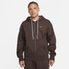 Nike Men's Solo Swoosh Full-zip Hoodie In Brown