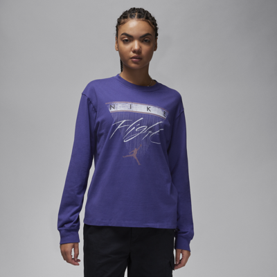Jordan Women's  Long-sleeve Graphic T-shirt In Purple