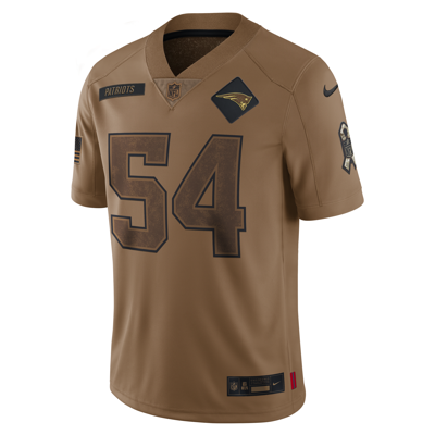 Nike Tedy Bruschi New England Patriots Salute To Service  Men's Dri-fit Nfl Limited Jersey In Brown