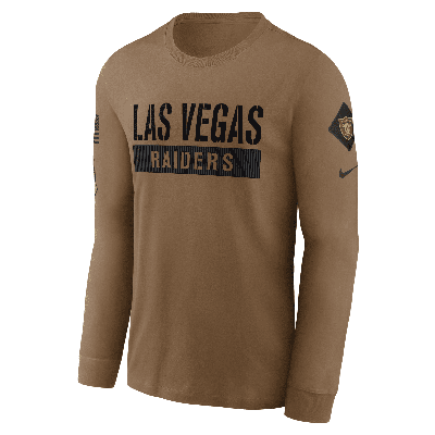 Nike Las Vegas Raiders Salute To Service  Men's Nfl Long-sleeve T-shirt In Brown