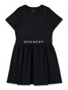 Givenchy Kids' Logo-print Round-neck Dress In Black