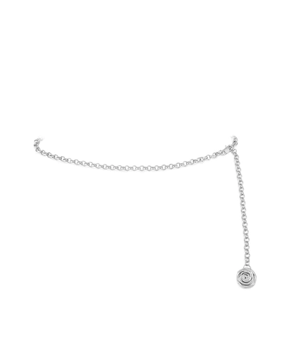 Luv Aj Rosette Coil Chain Belt- Silver In White