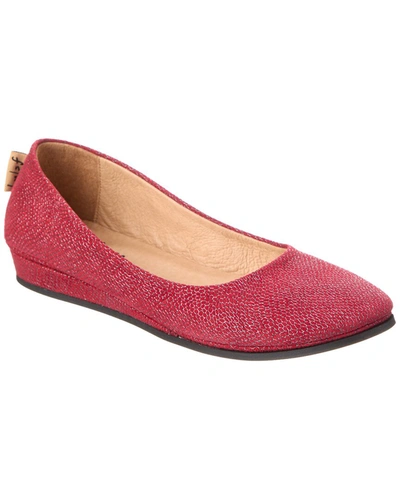 French Sole Zeppa Suede Flat In Red