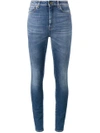 SAINT LAURENT Saint Laurent Blue High Waisted Skinny Jeans - Farfetch,480676Y850M12196891