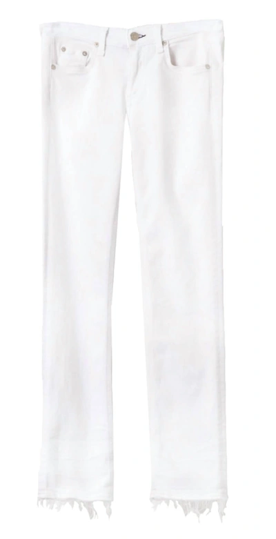 Rag & Bone Women Fringe Cropped Denim Jeans In White