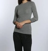 Label+thread Solid Merino Crew Sweater In Grey In Grey
