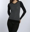 Label+thread Skinny Rib Vee Pullover In Brown/charcoal In Multi