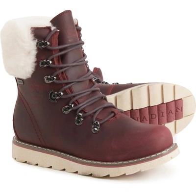 Royal Canadian Cambridge Boot In Burgundy In White