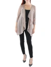 R & M Richards Womens Open Front Lace Trim Duster Blazer In White