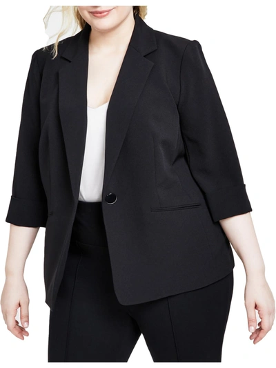 Kasper Womens Notched Collar Suit Separate One-button Blazer In Black