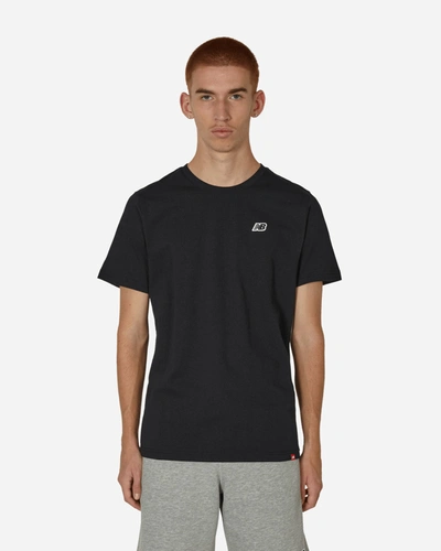 New Balance Logo-patch Cotton T-shirt In Black