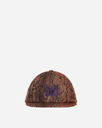 Needles Poly Jaquard Baseball Cap Phtyhon In Brown