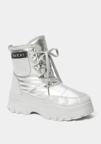 Bebe Jadah Boots In Silver