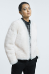 Atelier Ivory/black Carson Leather-shearling Zip-through Jacket In Ivory/black