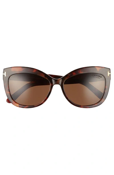 Tom Ford Alistair 56mm Gradient Sunglasses In Red Havana / Brown Polarized