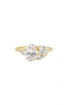 COVET COVET OVAL CUBIC ZIRCONIA CLUSTER RING