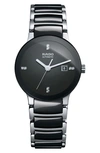Shop Rado Centrix Diamond Bracelet Watch, 28mm In Black