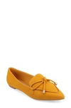 Journee Collection Womens Muriel Slip On Pointed Toe Loafer Flats In Mustard