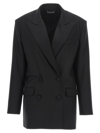 David Koma 'tailored Tuxedo' Blazer With Structured Shoulders In Black