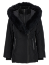Mackage Adali Hooded Shearling Down Jacket In Black