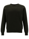 La Fileria Green Crewneck Sweater With Ribbed Trims In Green