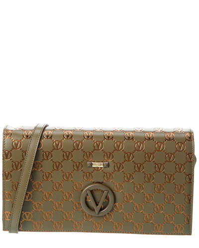 Valentino By Mario Valentino Lena Monogram Leather Shoulder Bag In Green