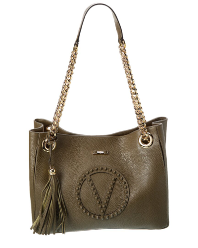 Valentino By Mario Valentino Luisa Rock Leather Shoulder Bag In Green