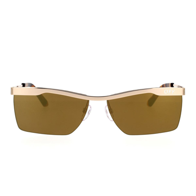 Off-white Sunglasses In Gold