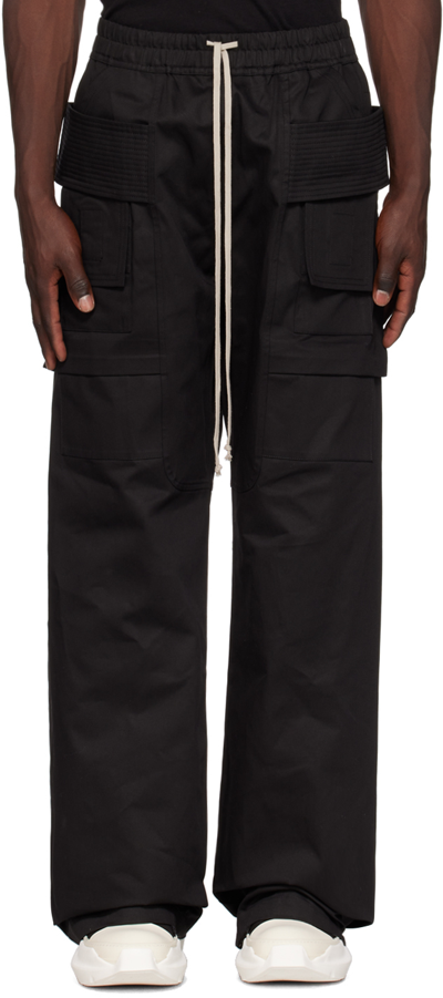 Rick Owens Drkshdw Creatch Cargo Drawstring Pants In Black