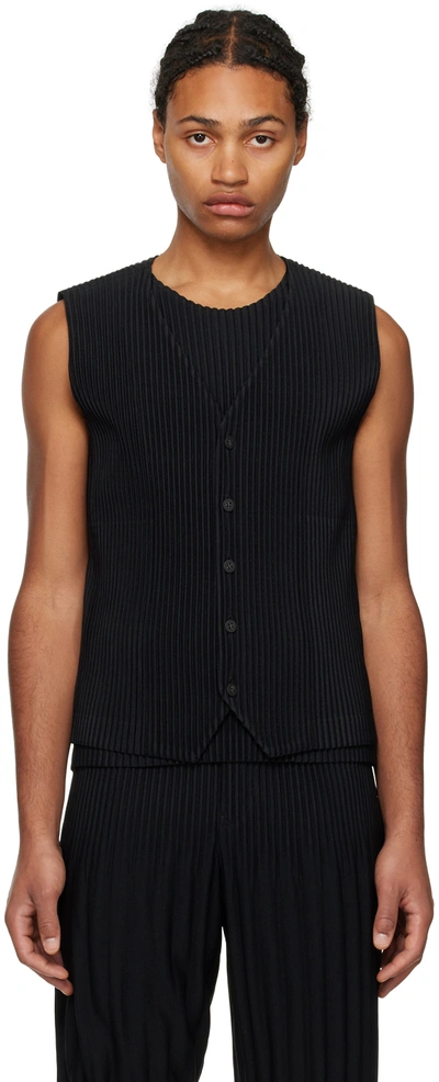 Issey Miyake Black Basics Vest In 15-black