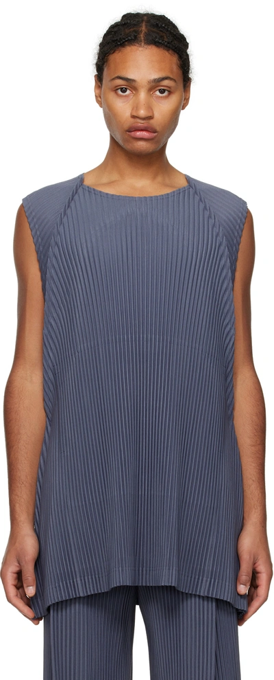 Issey Miyake Gray Monthly Color October Tank Top In 18-slate Gray