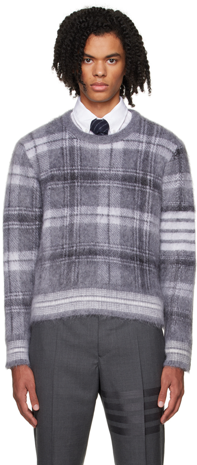 Thom Browne Gray 4-bar Sweater In 035 Med Grey