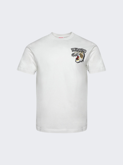 Kenzo Tiger Varsity Classic Tee In Off White