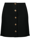 Shop Versace Medusa Buttoned Up A-line Skirt - Women's - Cupro/viscose/acetate In Black