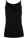 VERSACE BLACK MEDUSA COWL NECK TANK TOP